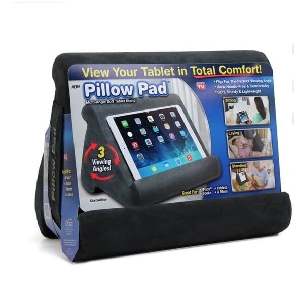 Pillow Pad Gray Deluxe Premium Multi-Angle Soft Tablet Stand NEW SEALED Mem Foam - Picture 3 of 12
